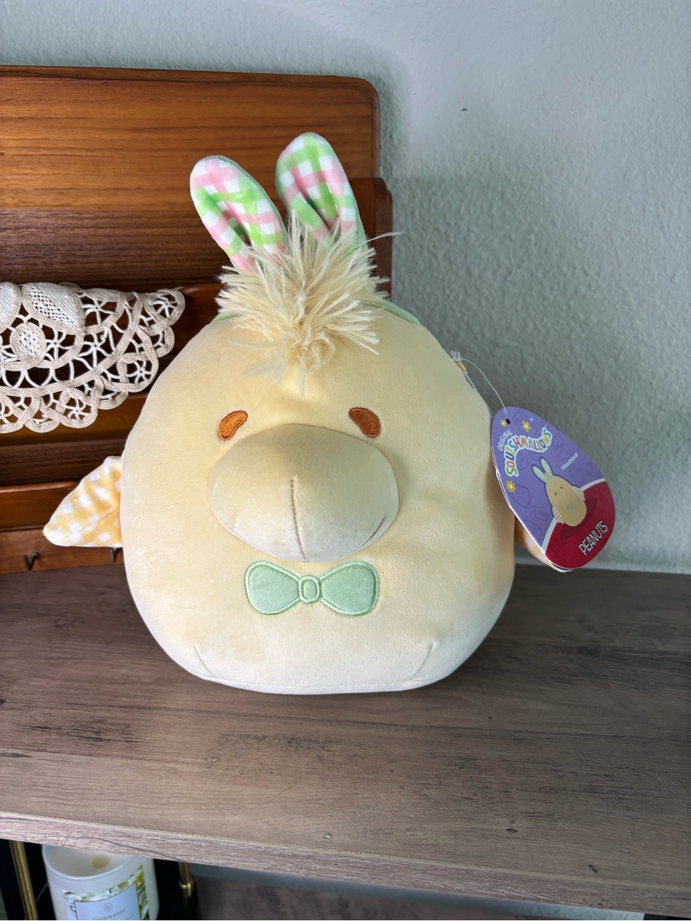 Peanuts Yellow Bunny Plush Bag with Green Bow